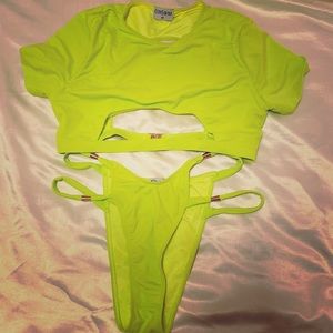 Neon green bikini set